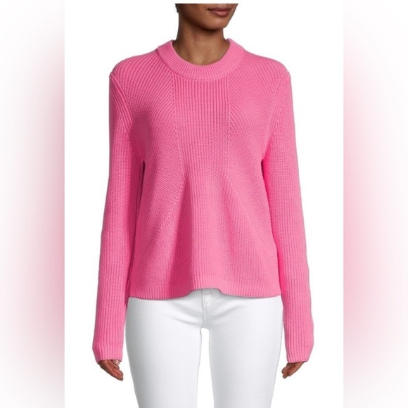 French Connection Sweaters - FRENCH CONNECTION Nadia Mozart Ribbed kit Sweater in Aurora pink Size Small